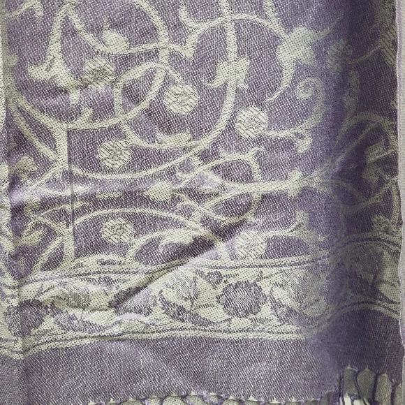 TURKISH long wrap/scarf in Swirl print, 2 tone Pashmina - Picture 4 of 7